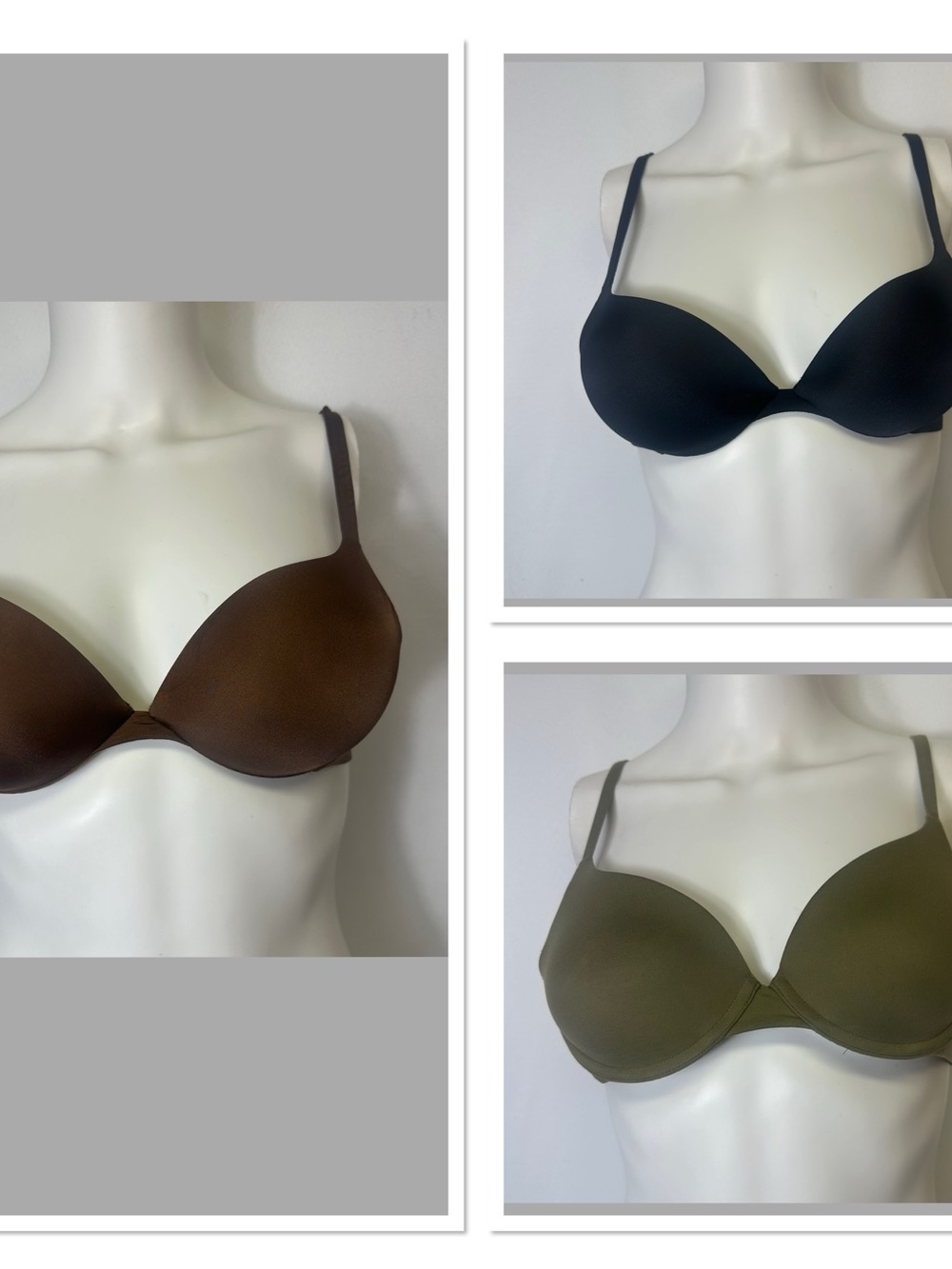 SKIMS Smooth T-Shirt Bras - Brown, Black, Olive 34A
